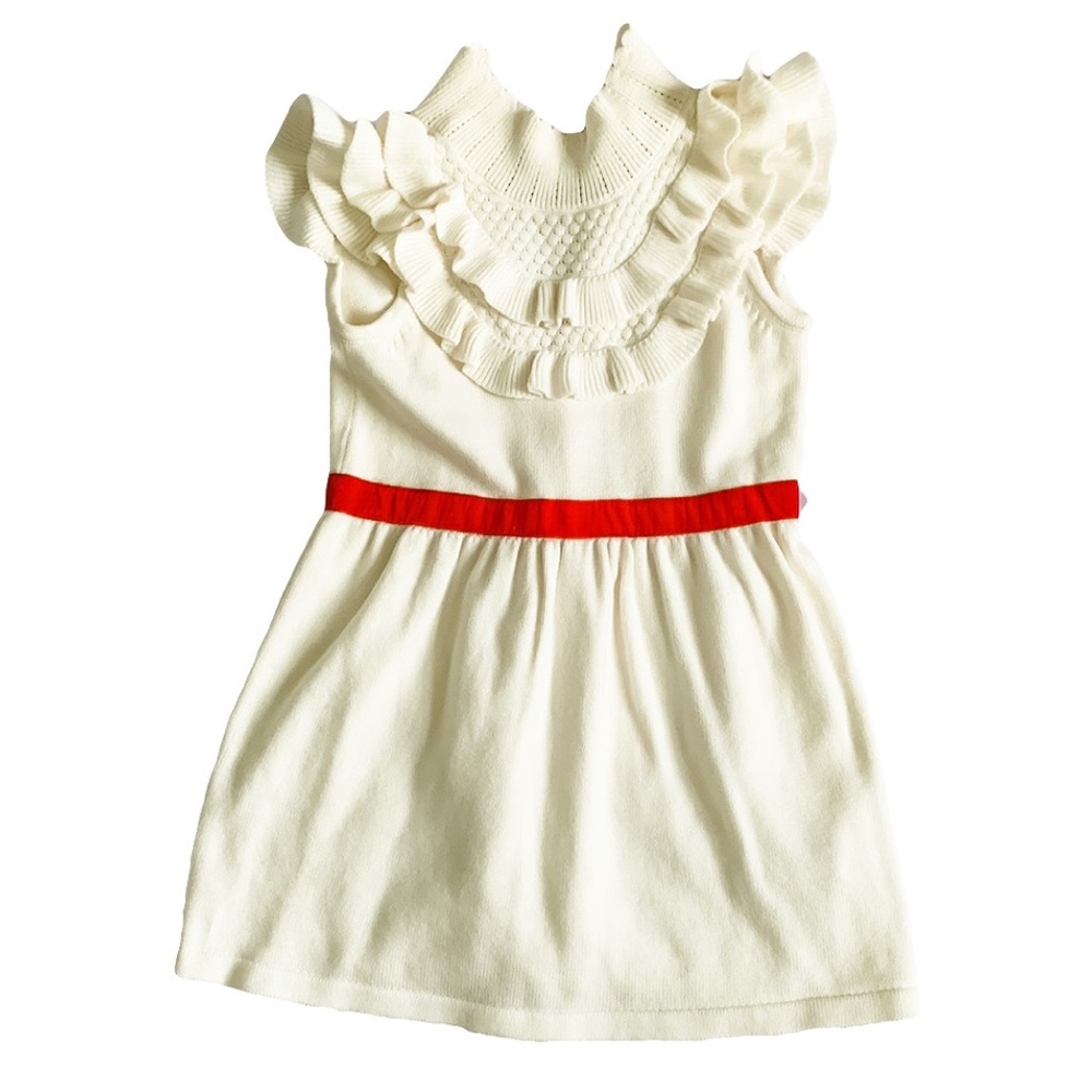 Girls Cream Ruffled Sweater Dress by Janie & Jack